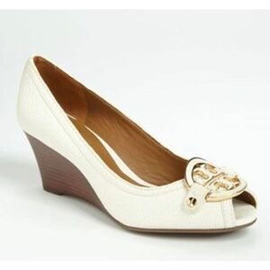 TORY BURCH Amanda Peep Toe Wedge Size 9.5M
